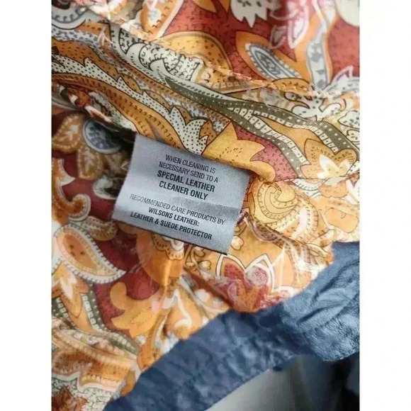 Wilsons Leather Vintage Women's Small Biker Jacket Blue Textured Lined Beautiful - Picture 5 of 6